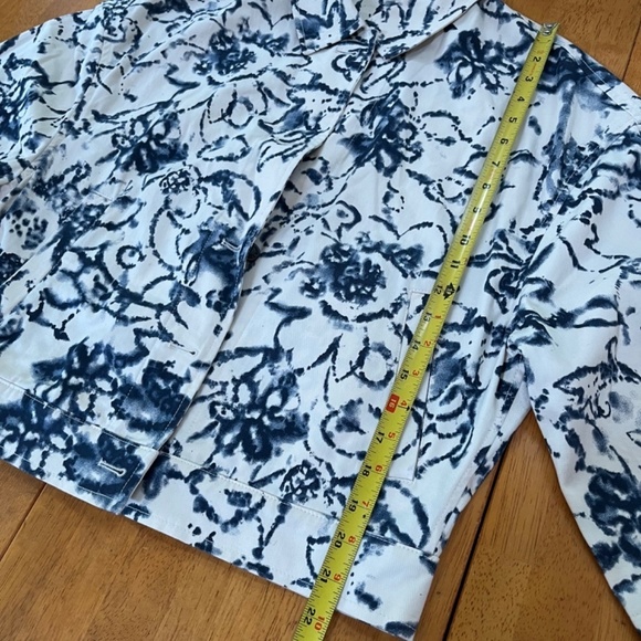 Bugatti Boho Chic Italian Crop Denim Bomber Jacket Navy Pockets Cotton, Size M - Picture 11 of 14